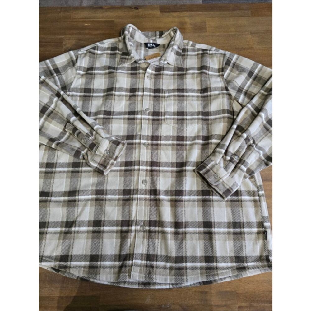 NWT Men's Eddie Bauer Field Flannel 2.0 Button-Front Flex Shirt Long Sleeve 2XL